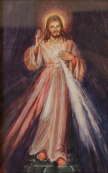 Jezus Miłosierny, mal. s. M. Małgorzata Bogucka OSU